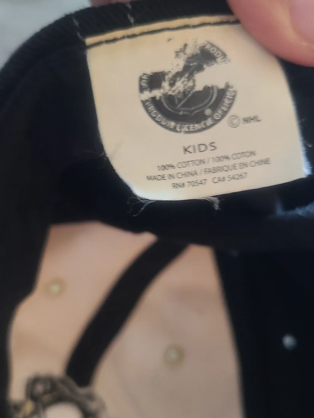 Kids Black and Gold Hockey Logo Baseball Cap